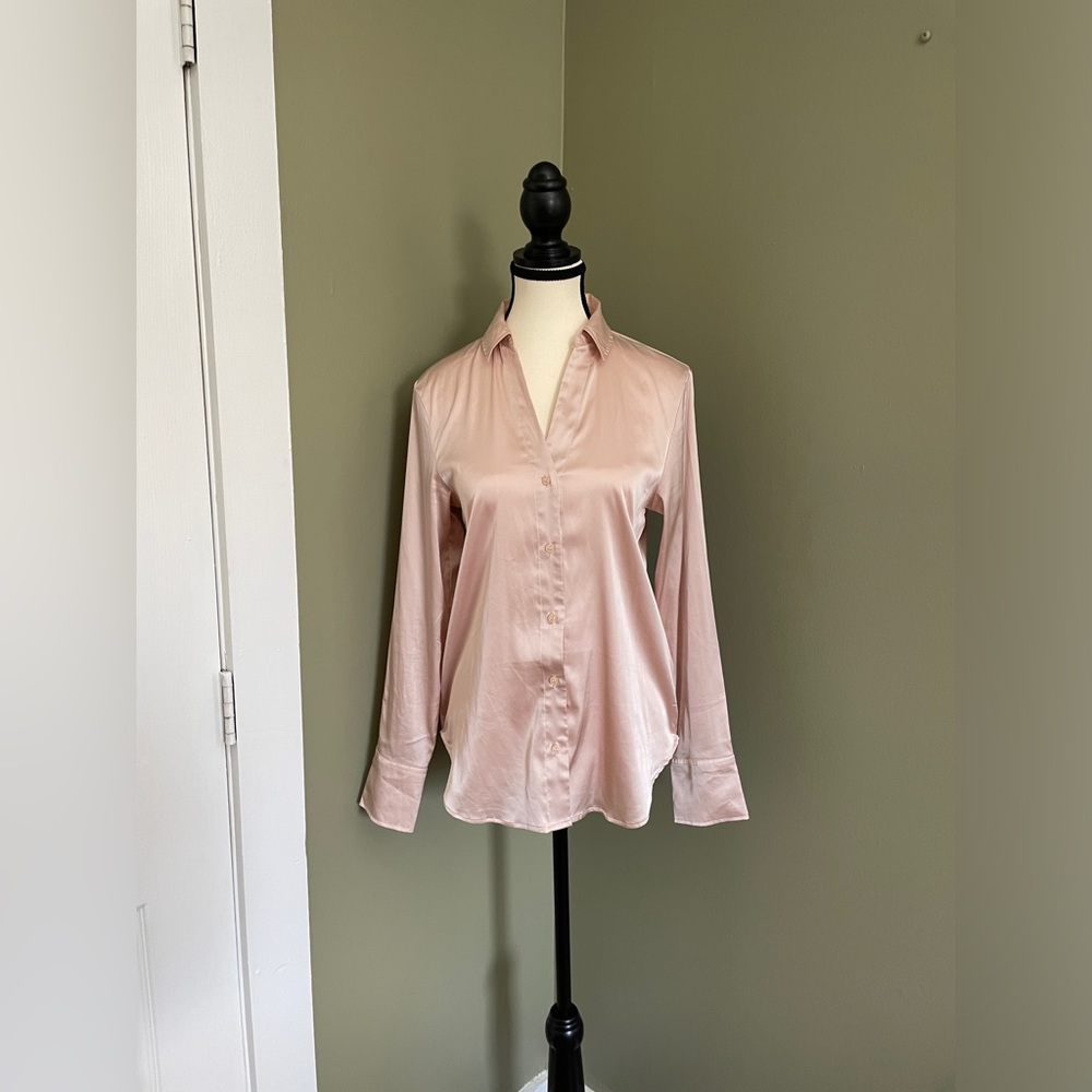 Light Pink Silk Button Up